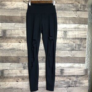 ALO Yoga Women’s High Waisted Ripped Warrior Leggings Blue Sz XS